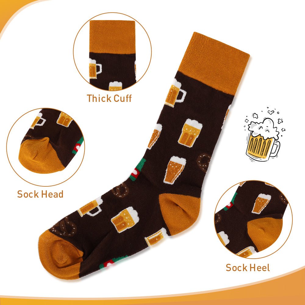 Funny Beer-Themed Mismatched Socks – Unisex