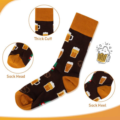 Funny Beer-Themed Mismatched Socks – Unisex