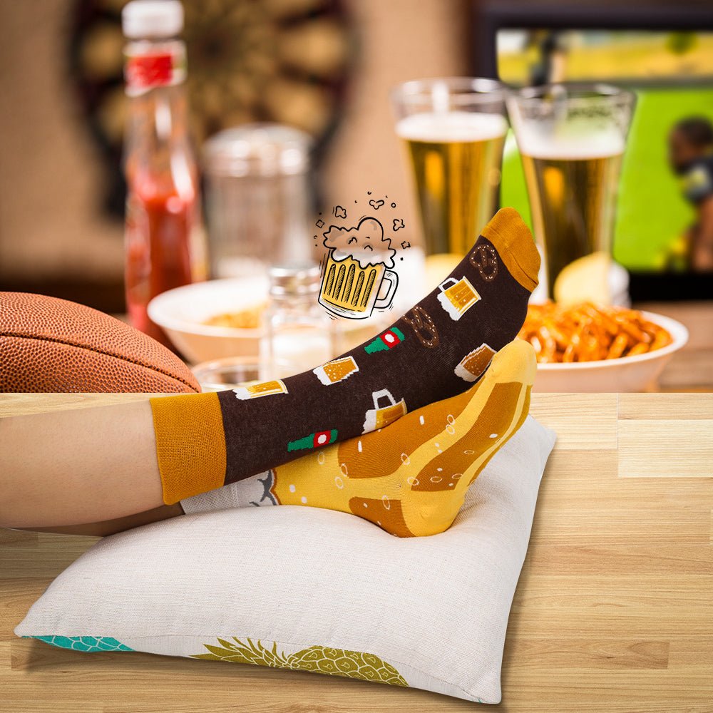 Funny Beer-Themed Mismatched Socks – Unisex