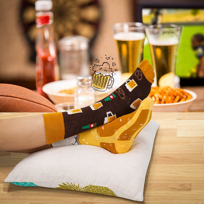 Funny Beer-Themed Mismatched Socks – Unisex