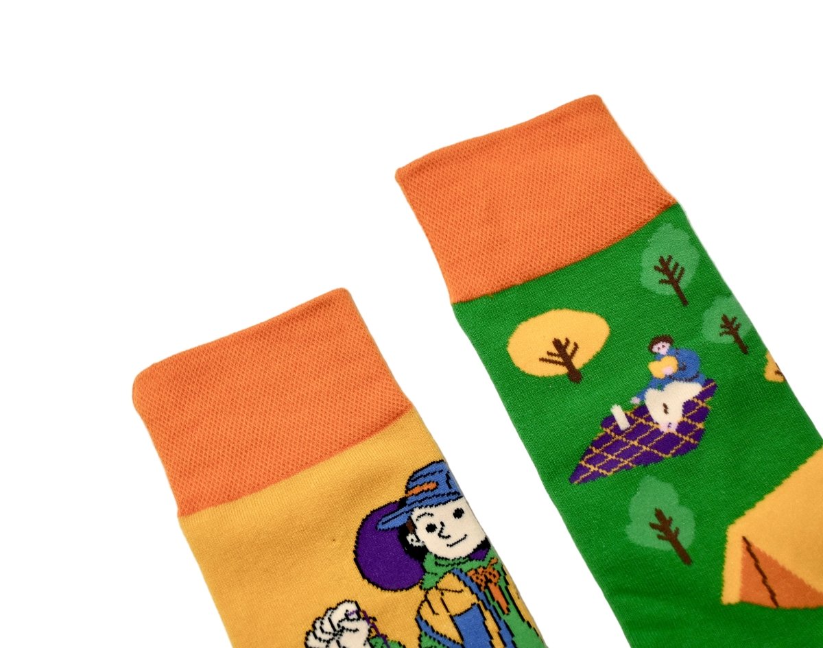 Camping Adventure Mismatched Socks – Colorful Outdoor Hiking Fun
