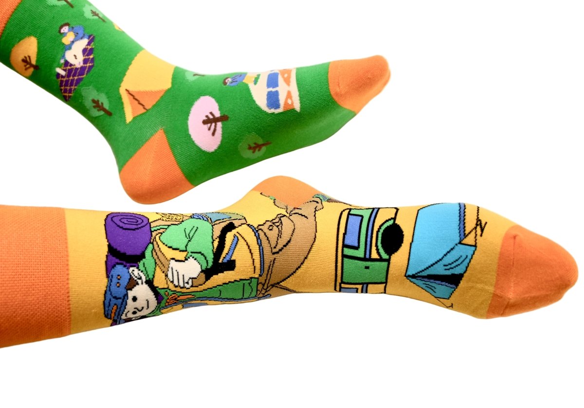 Camping Adventure Mismatched Socks – Colorful Outdoor Hiking Fun