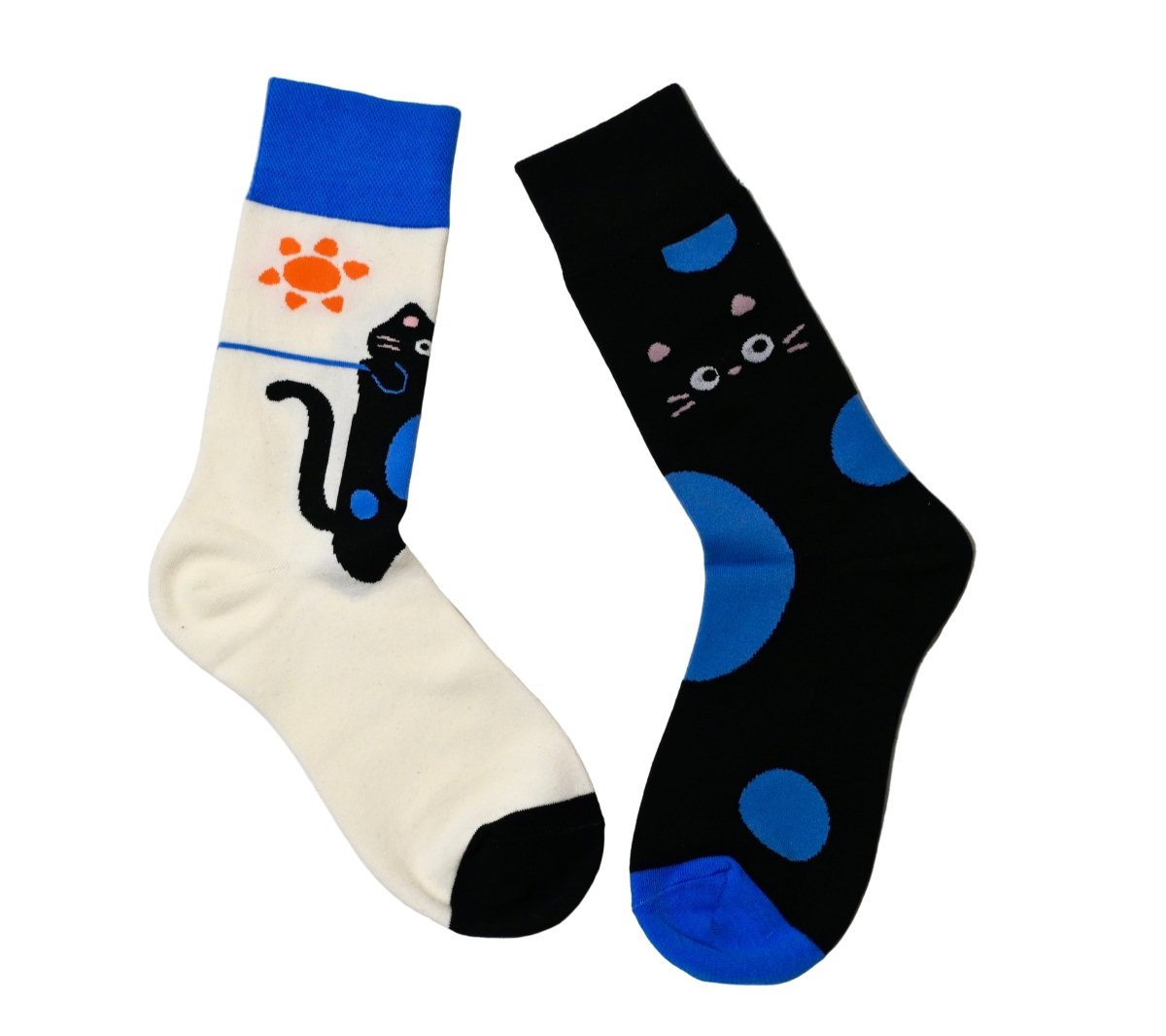 Black Cat Mismatched Socks – Unisex Trendy Design