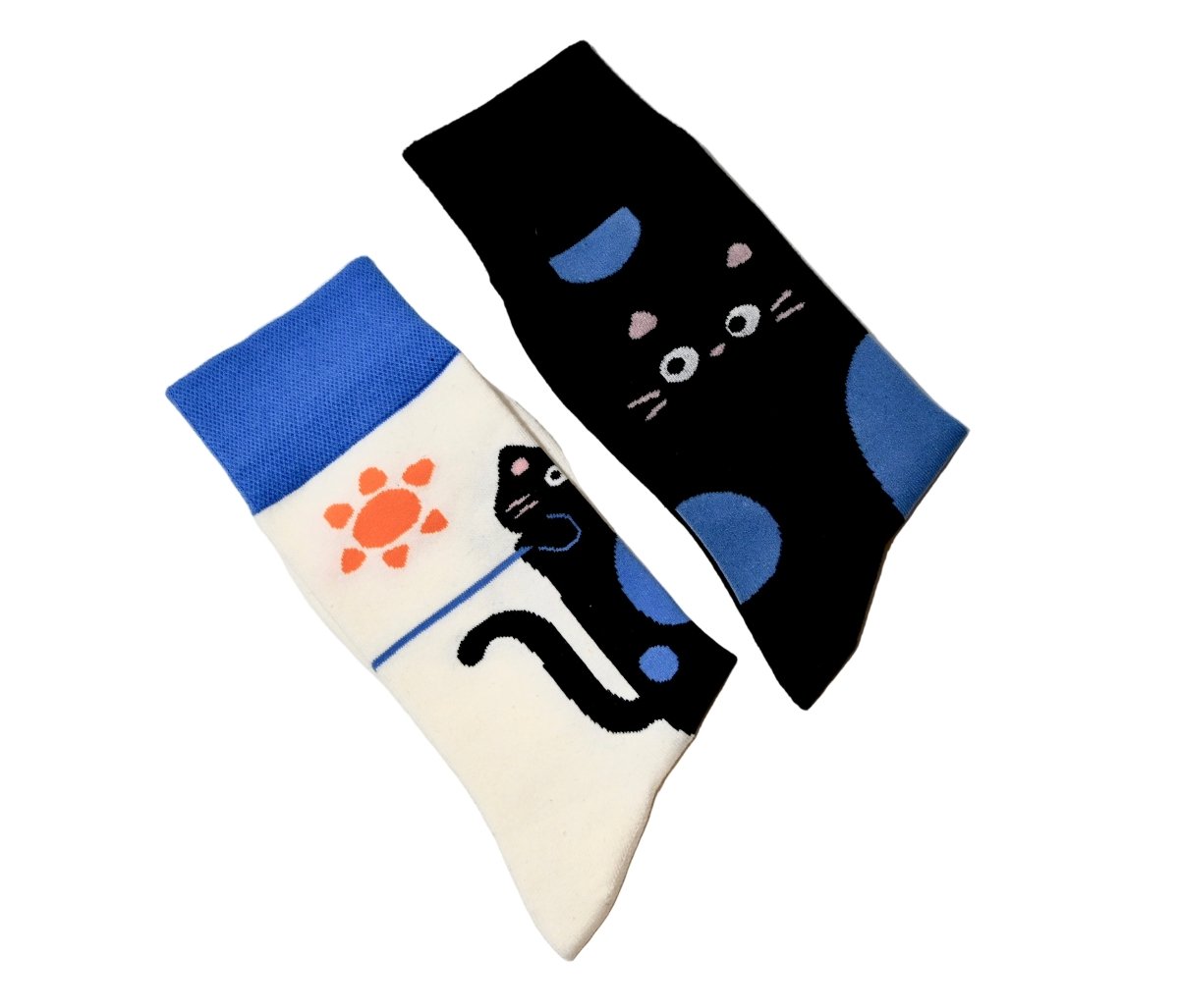 Black Cat Mismatched Socks – Unisex Trendy Design
