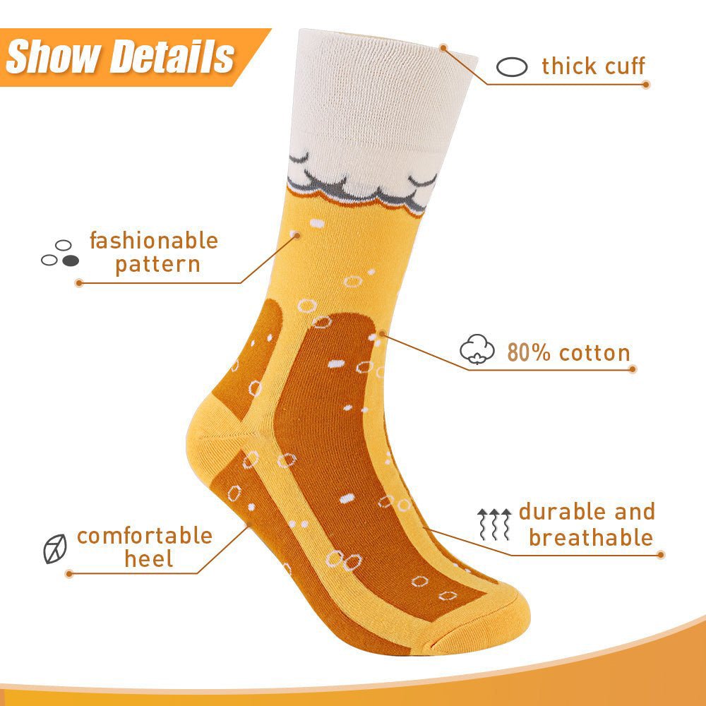 Funny Beer-Themed Mismatched Socks – Unisex